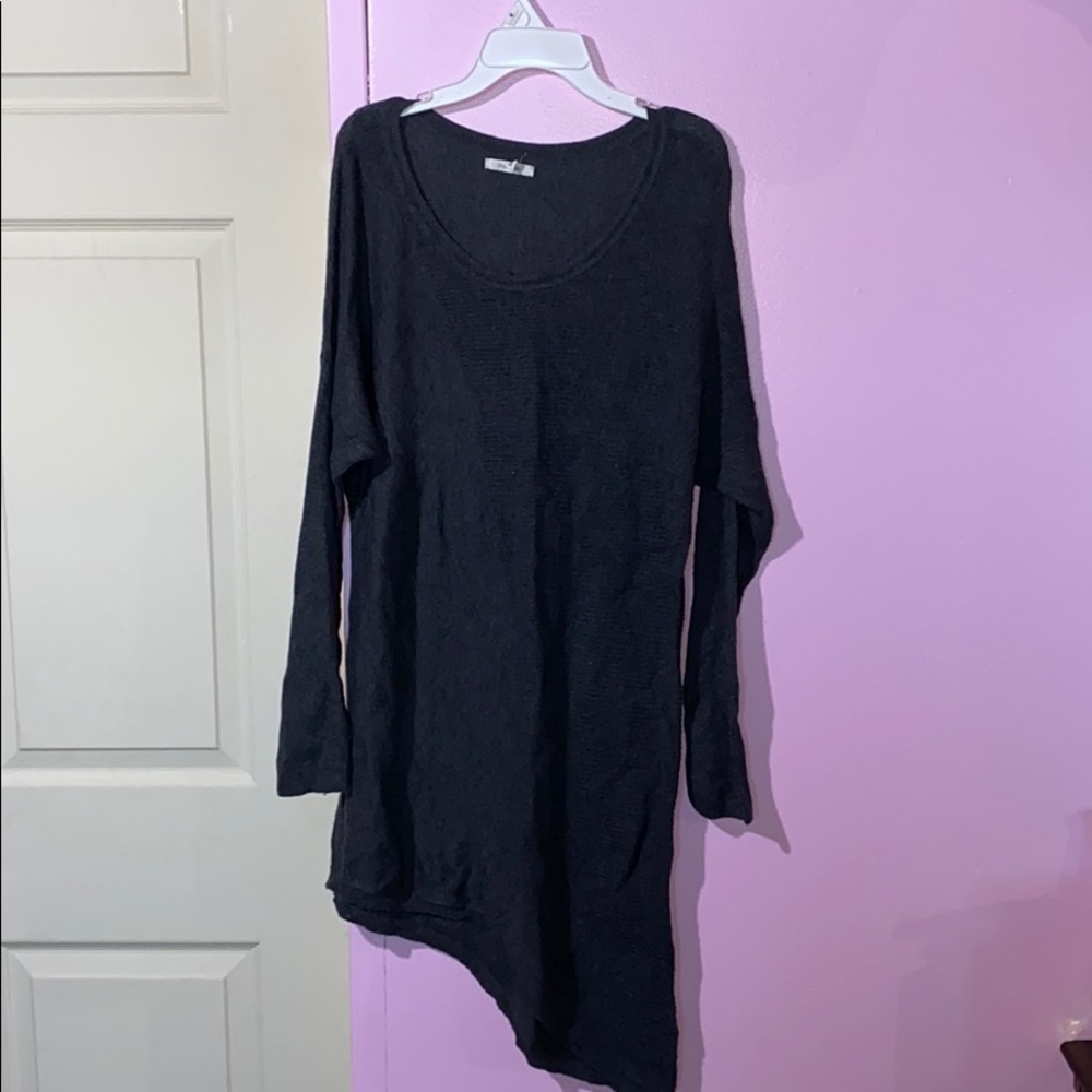 dark grey asymmetrical dress
